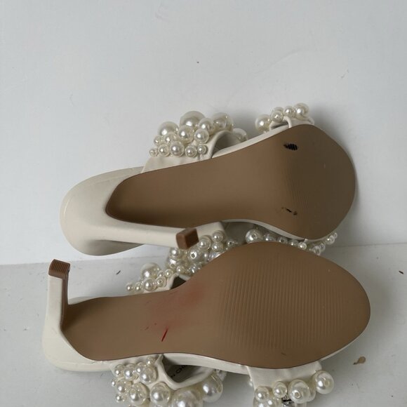 Steve Madden Duri Pearl-Embellished Slide Sandals – White – Size 6.5M – NWOB - Picture 3 of 10